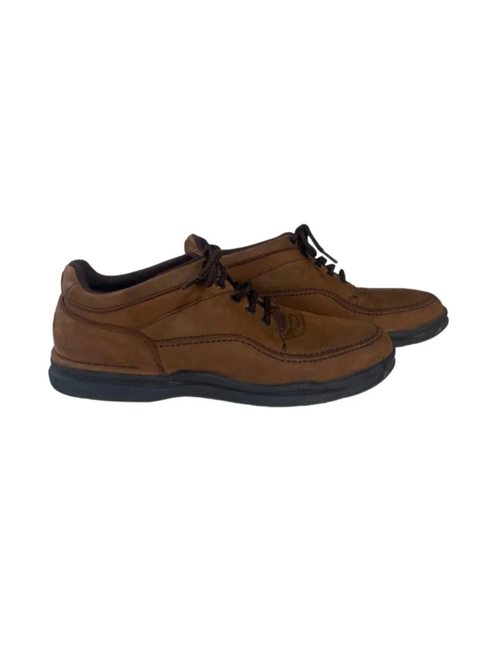 Rockport Leather Lace Up Casual Walking Shoes World Tour Classic Brown Size 10